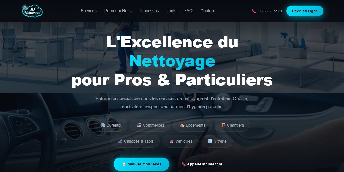 JD Nettoyage — aperçu du site